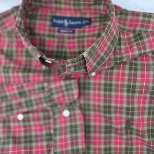 Ralph Lauren Men's Plaid Shirt - Red and Green